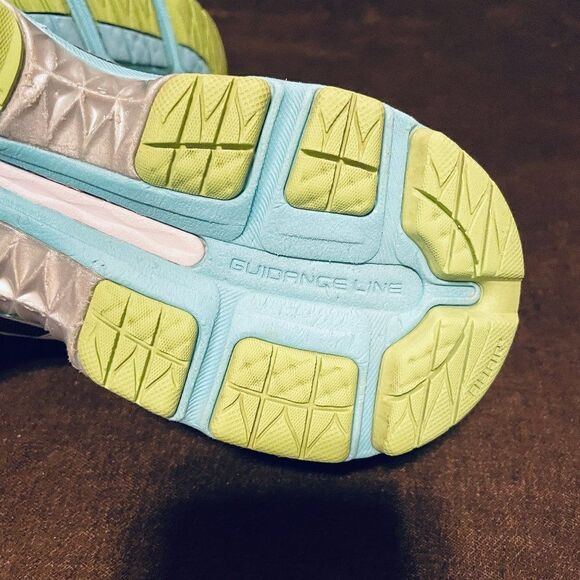 ASICS GEL NIMBUS 18 Grey Turquoise Lime Womens Size 7 US 38 EUR Medium B Width - Picture 8 of 8